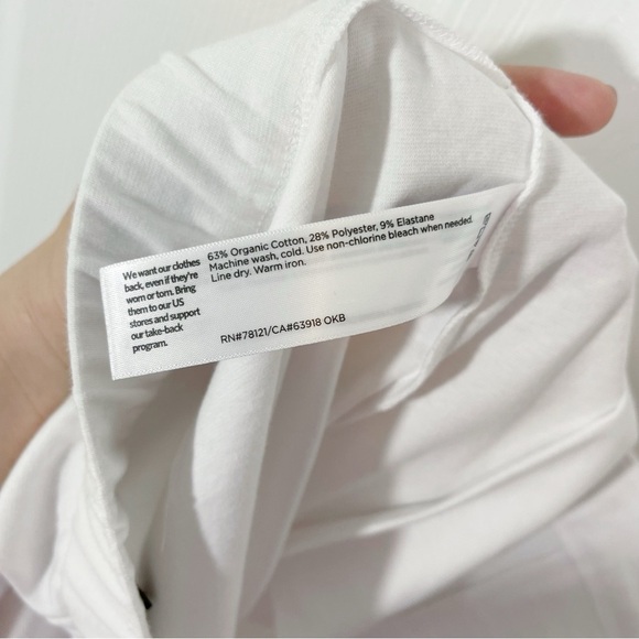 EILEEN FISHER White Organic Cotton Elastic Waist Knit Pants - LARGE - Picture 10 of 10